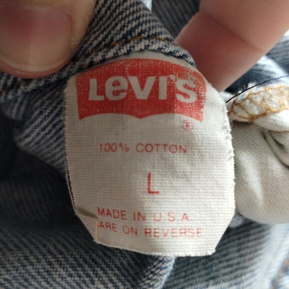 Vintage 80s 90s Levi Strauss Men Size Large Denim Jean Trucker Jacket 70507-0214 - Picture 7 of 8